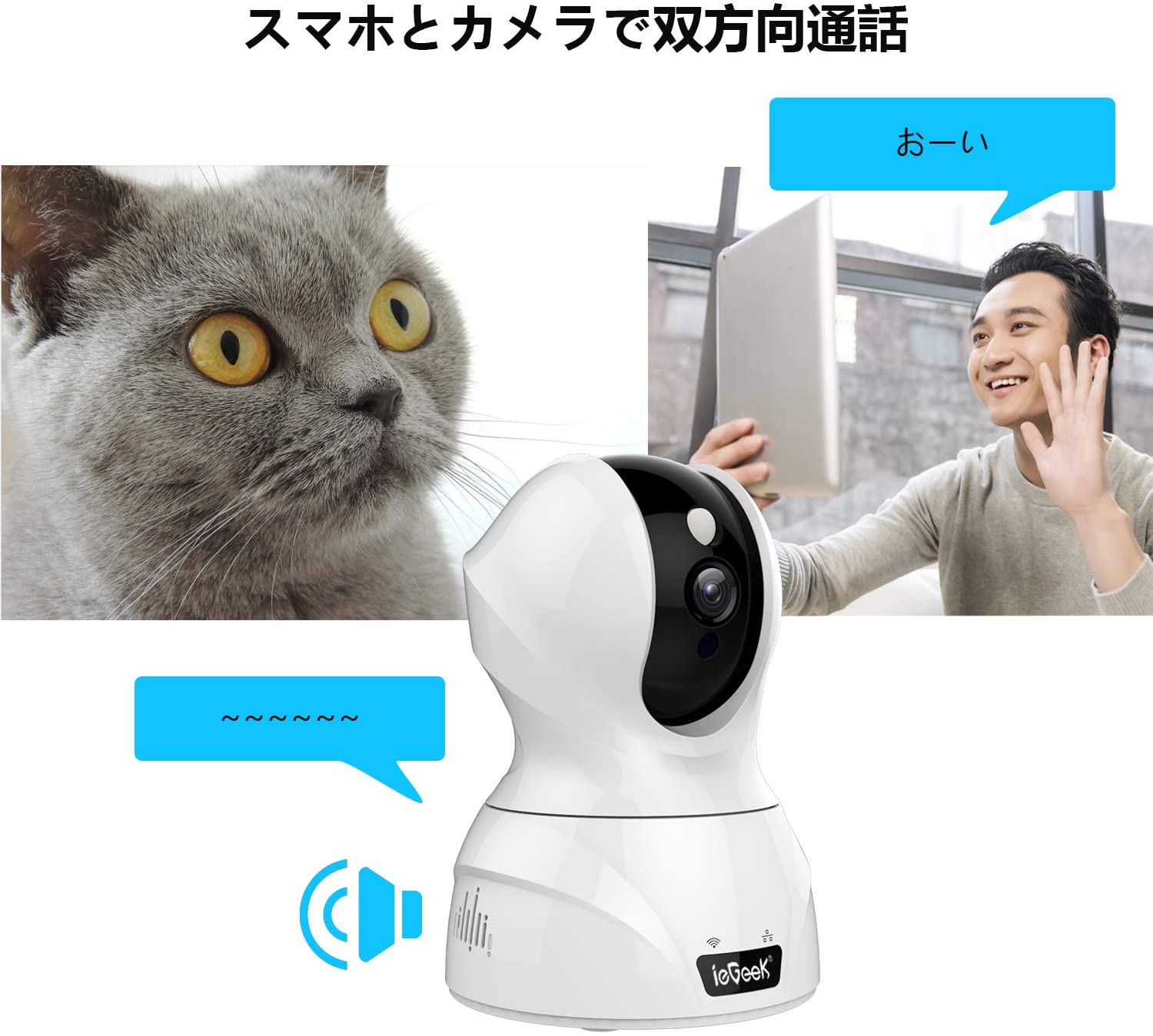 楽天市場】ieGeek ネットワークカメラ【ペットカメラ カメラ ペット 犬