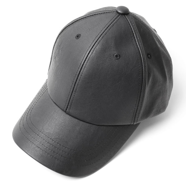 楽天市場】フェイクレザーキャップ ユニセックス ブラック | メンズ