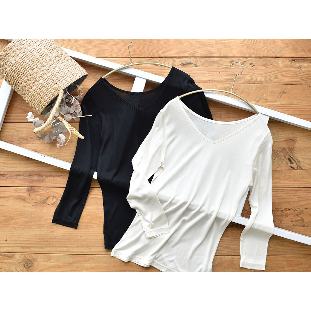 楽天市場】シルク100％ インナー 長袖 2way仕様 日本製【ふわ肌シルク