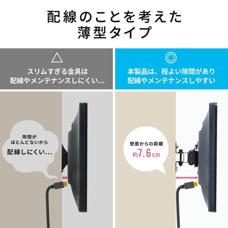 楽天市場】テレビ壁掛け金具 角度調整 左右首振り 汎用 VESA 19 24 32