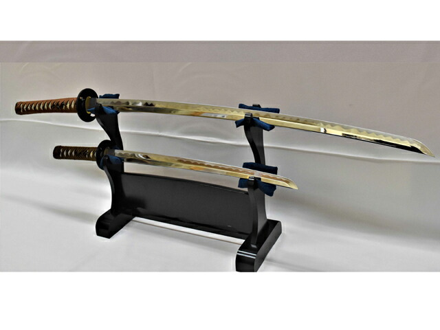 楽天市場】【ふるさと納税】模造刀 飾り刀（金茶） 大小セット 刀掛け