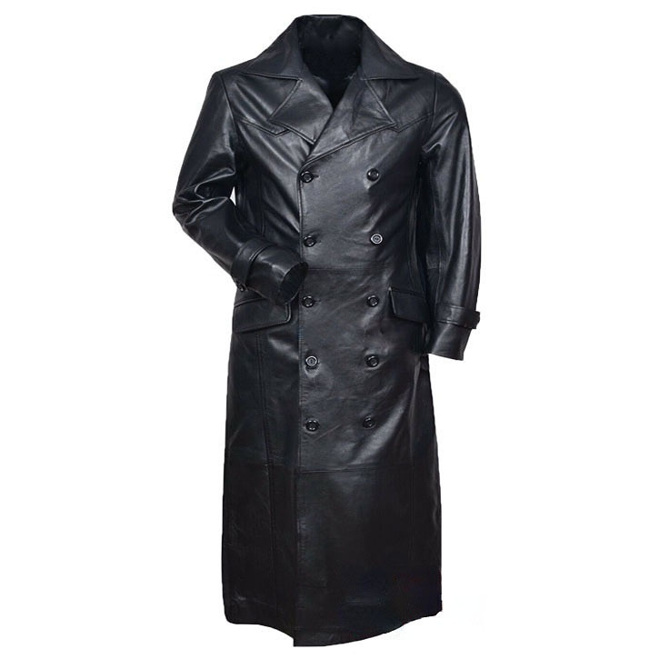 楽天市場】レザーコート ロングコート メンズ ダブルコート 膝丈 革