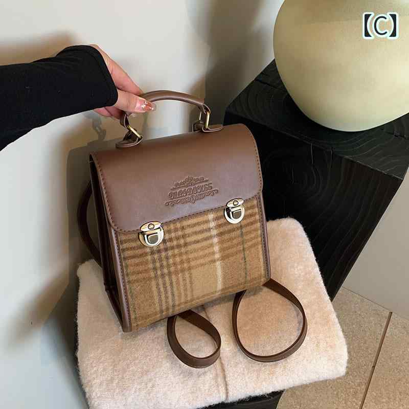 楽天市場】リュック レディース 小さい チェック柄 かわいい