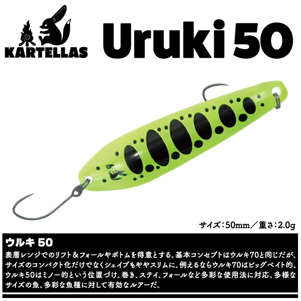 楽天市場】【ルアー】KARTELLAS カルテラスUruki 50 ウルキ 5050mm