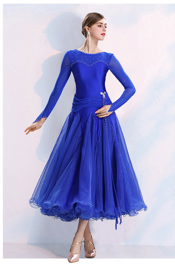 楽天市場】社交ダンス衣装 豪華 社交ダンスドレス ワンピース 大きい裾