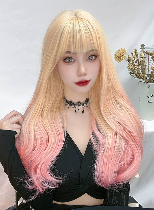 楽天市場】ロングウィッグ グラデーションウィッグ レディース 小顔
