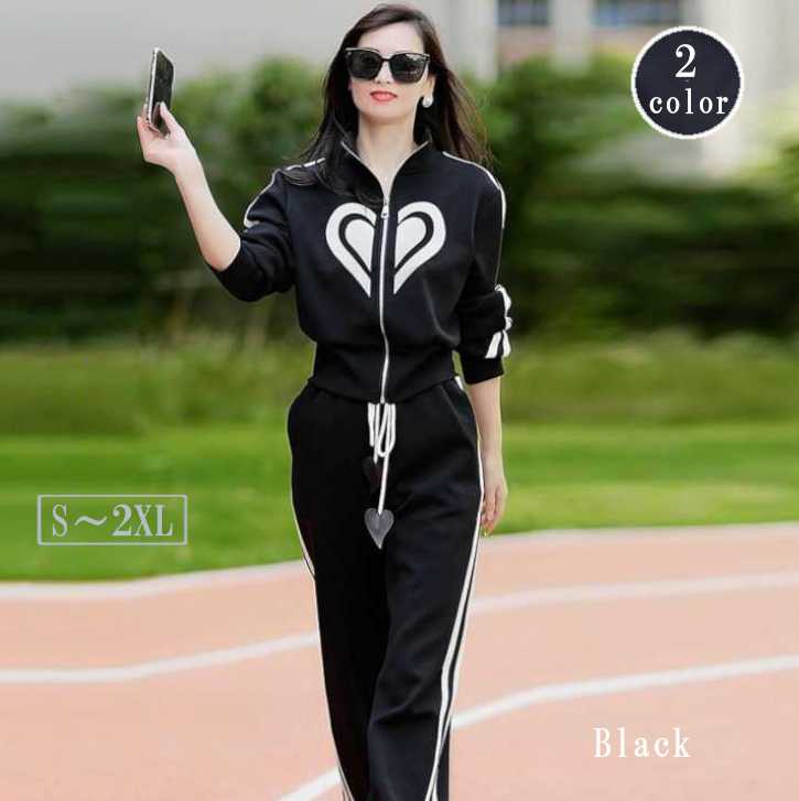 楽天市場】きれいめ レディースファッション スウェット ジャージ 上下