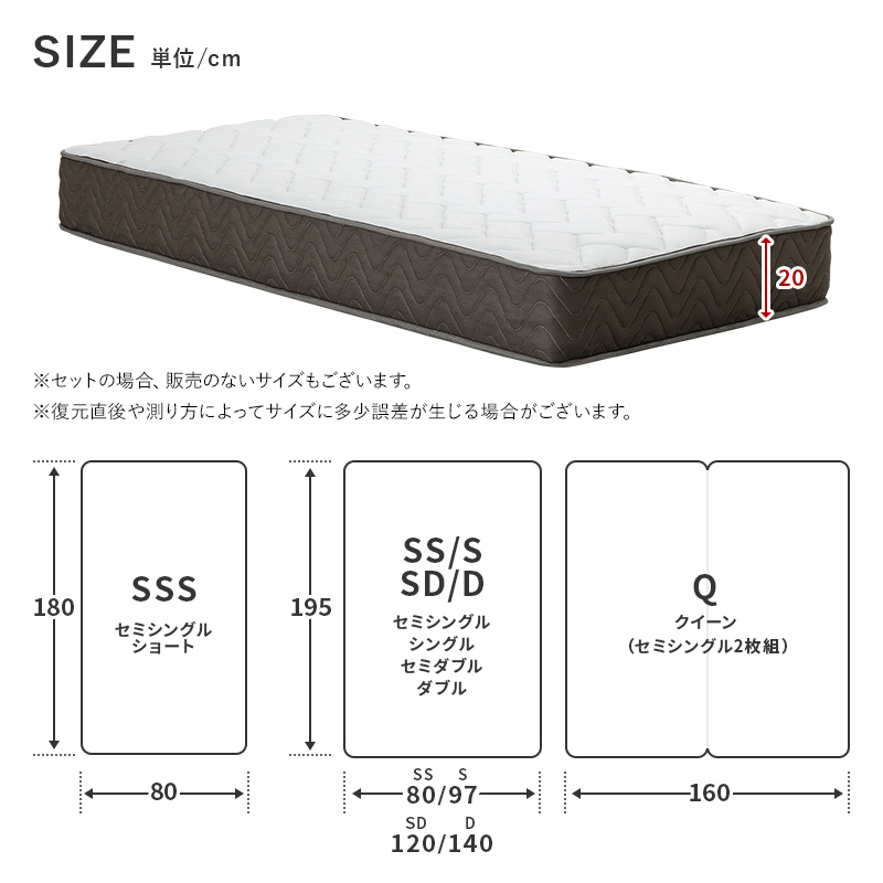 楽天市場】マットレス シングル セミダブル ダブル セミシングル セミ