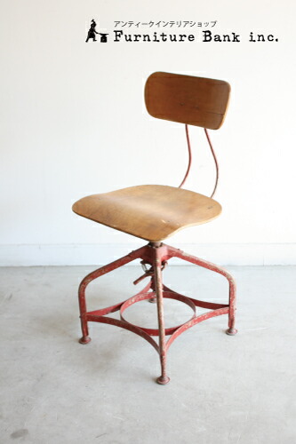 楽天市場】【中古】アンティーク エンジニアチェア 回転キャスター付き