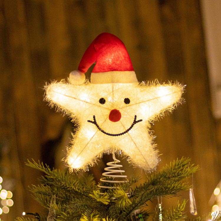 楽天市場】クリスマスツリー トップスター おしゃれ スター 顔付き