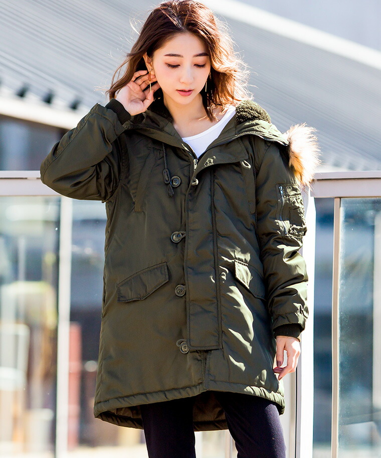 楽天市場】送料無料 FashionLetter ボアフード カジュアルボア N-3B