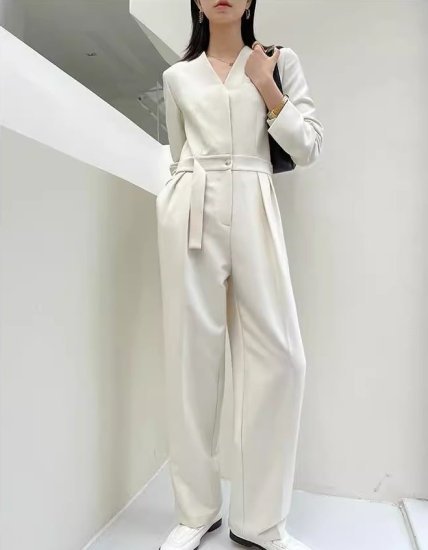 楽天市場】【取寄】パンツドレス レディース オールインワン Vネック