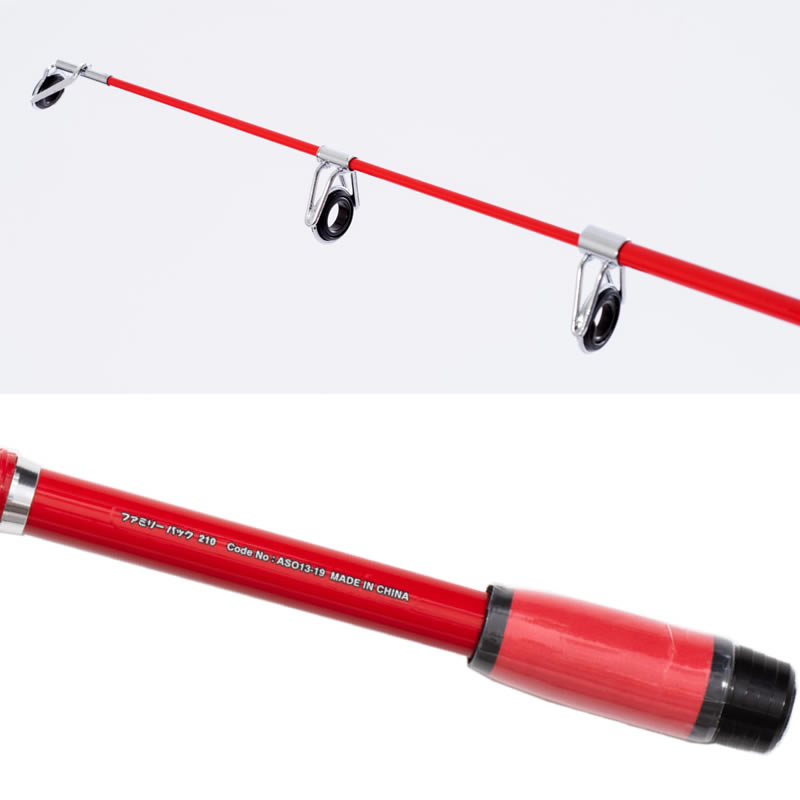 楽天市場】ファミリーパックセット 210 レッド ロッドリールセット