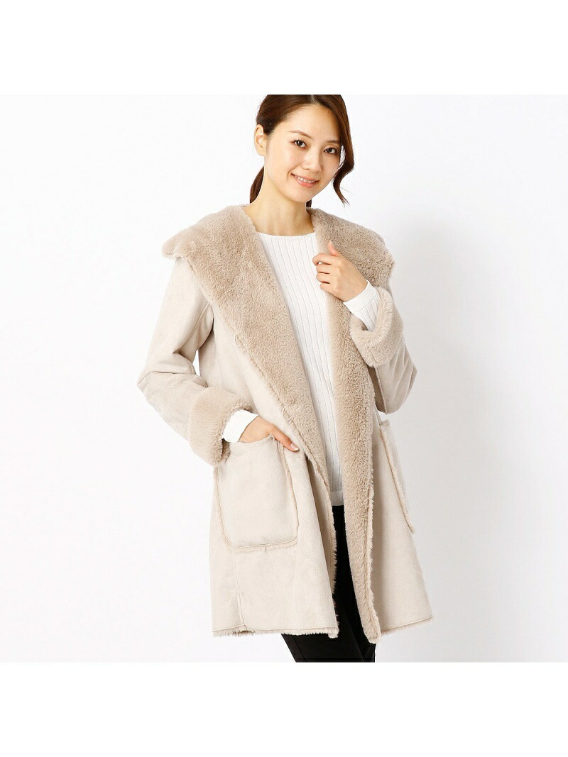 楽天市場】【SALE／70%OFF】フーデッド・フェイクムートンコート COMME