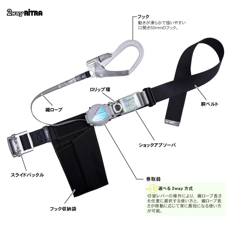 楽天市場】[藤井電工] 新規格 胴ベルト型 2WAY リトラ 巻取式 ロック