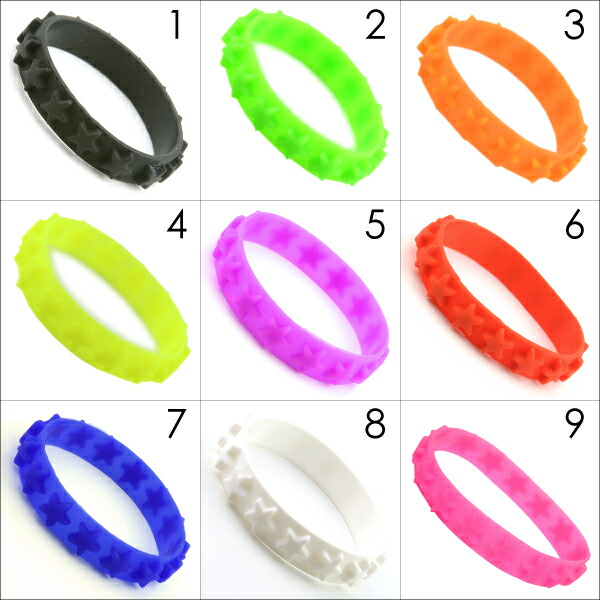 楽天市場】【メール便対応】カラブレ シリコンブレスレット ≪星型