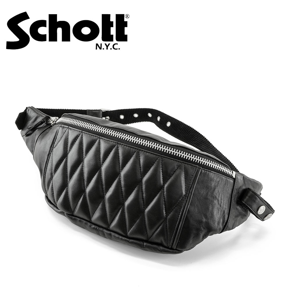 楽天市場】ショット(SCHOTT) パッデッド レザー ボディーバッグ