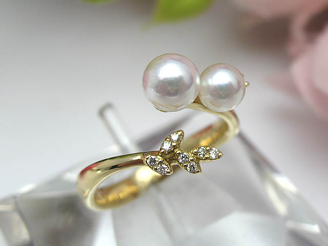 楽天市場】真珠リング 送料無料K18あこやベビーパールリングパール
