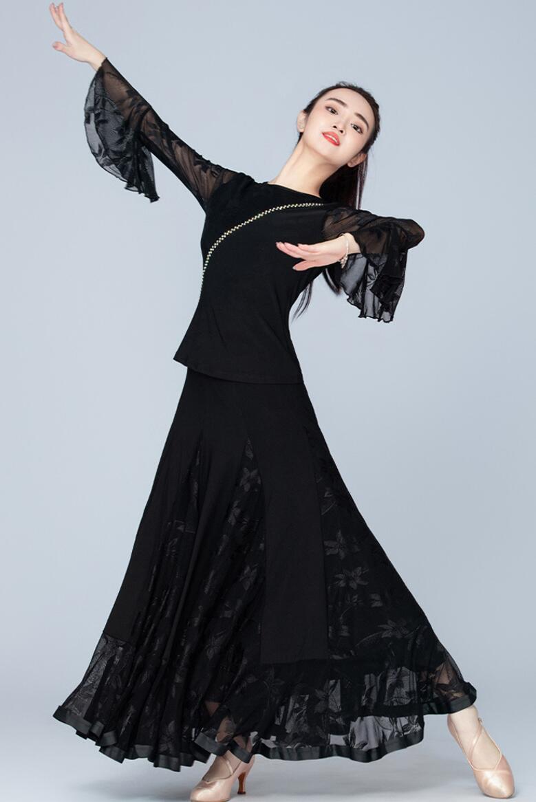 楽天市場】レディースダンススカート ロング丈 フレア ダンスボトムス