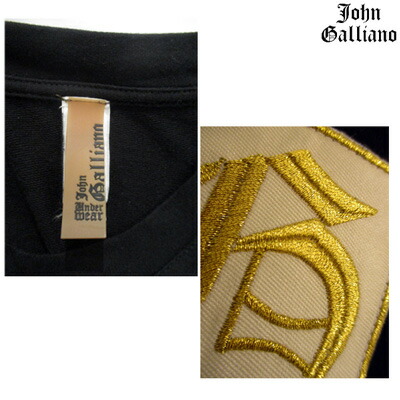 ジョンガリアーノ ベスト ロゴ入り ブラック S