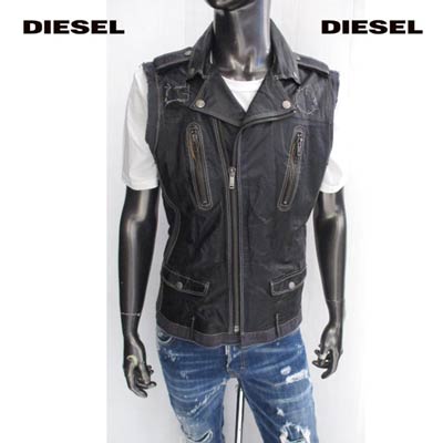 楽天市場】ディーゼル DIESEL メンズ トップス アウター ベスト レザー