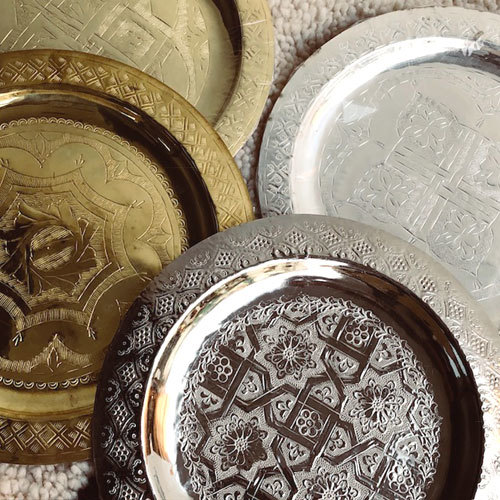 楽天市場】「真鍮トレイ φ25cm ゴールド/シルバー」直径25cm モロッコ