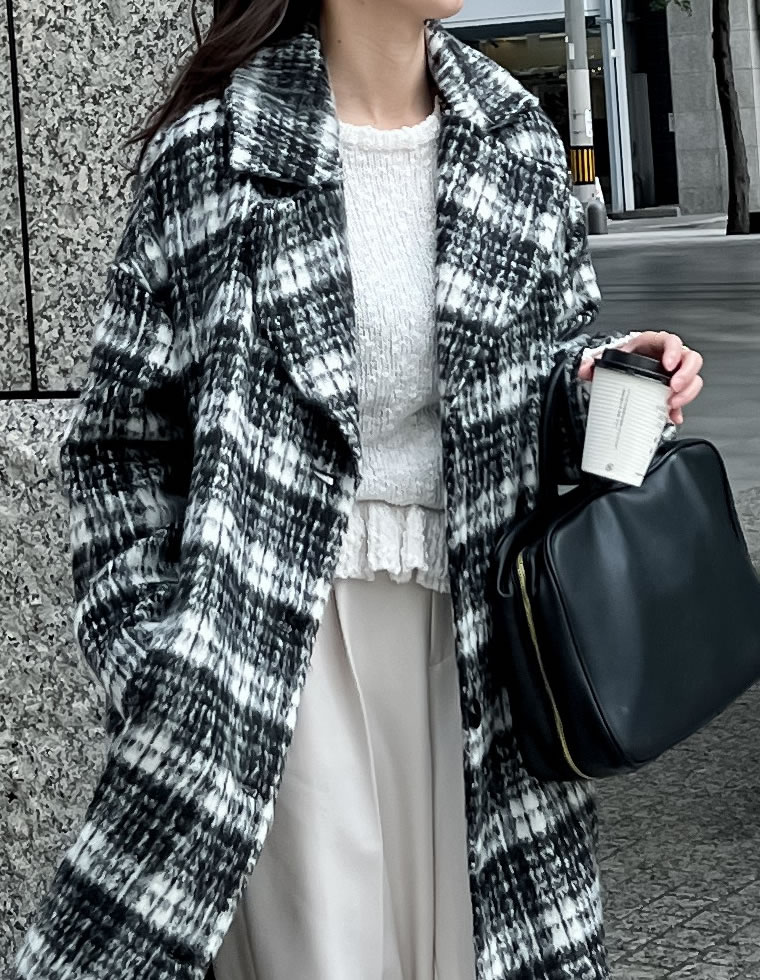 楽天市場】【SPECIAL FAIR】起毛チェック柄ロングチェスターコート