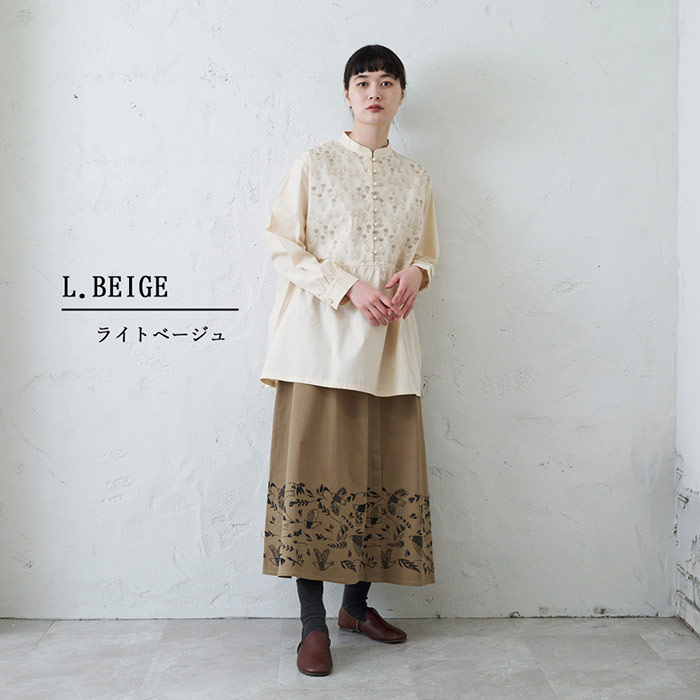 楽天市場】花刺繍ブラウスチュニック レディース トップス 長袖 大人の