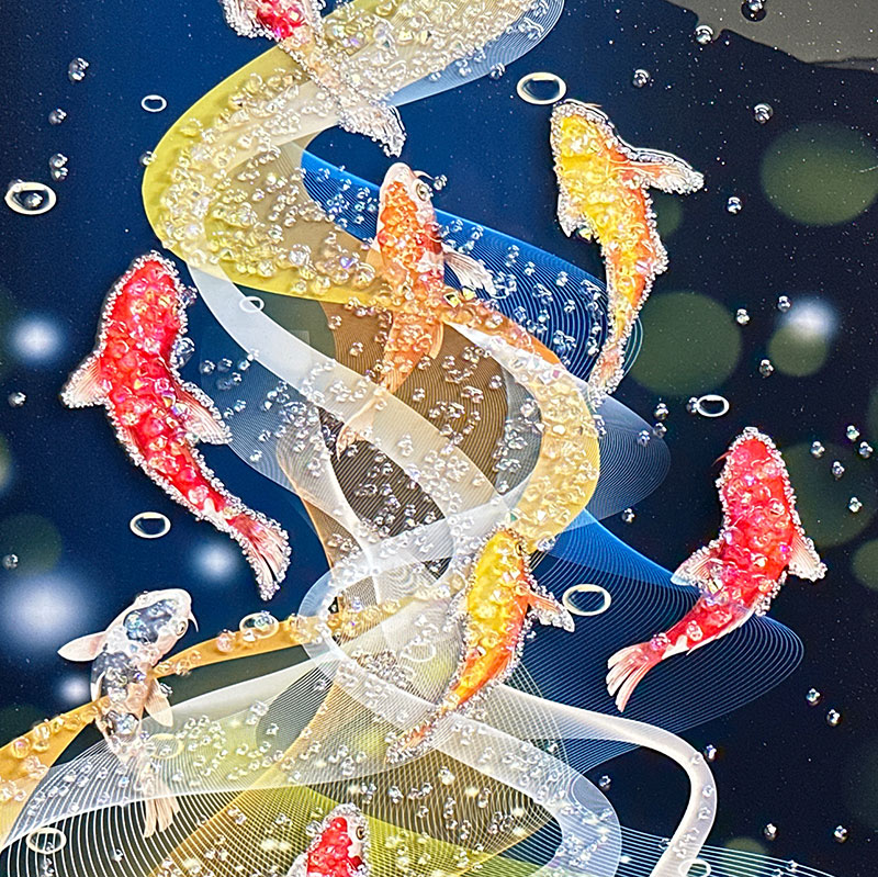 楽天市場】水晶パネル アートパネル 60×80cm 開運画 金フレーム付き