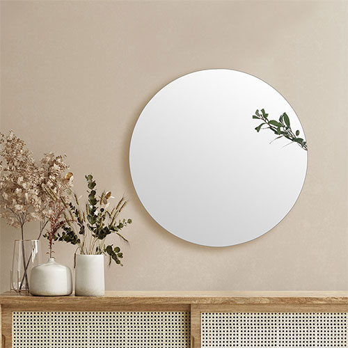 楽天市場】円形ミラー ノンフレーム 鏡 壁掛け 丸 姿見 飛散防止