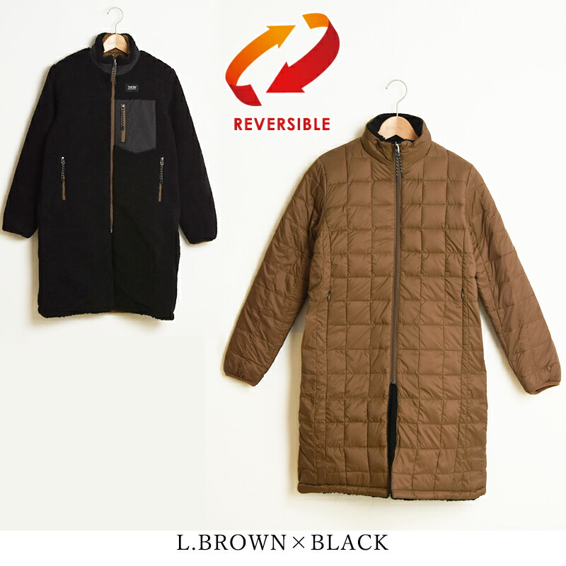 楽天市場】TAION タイオン ダウン×ボアリバーシブルロングダウン