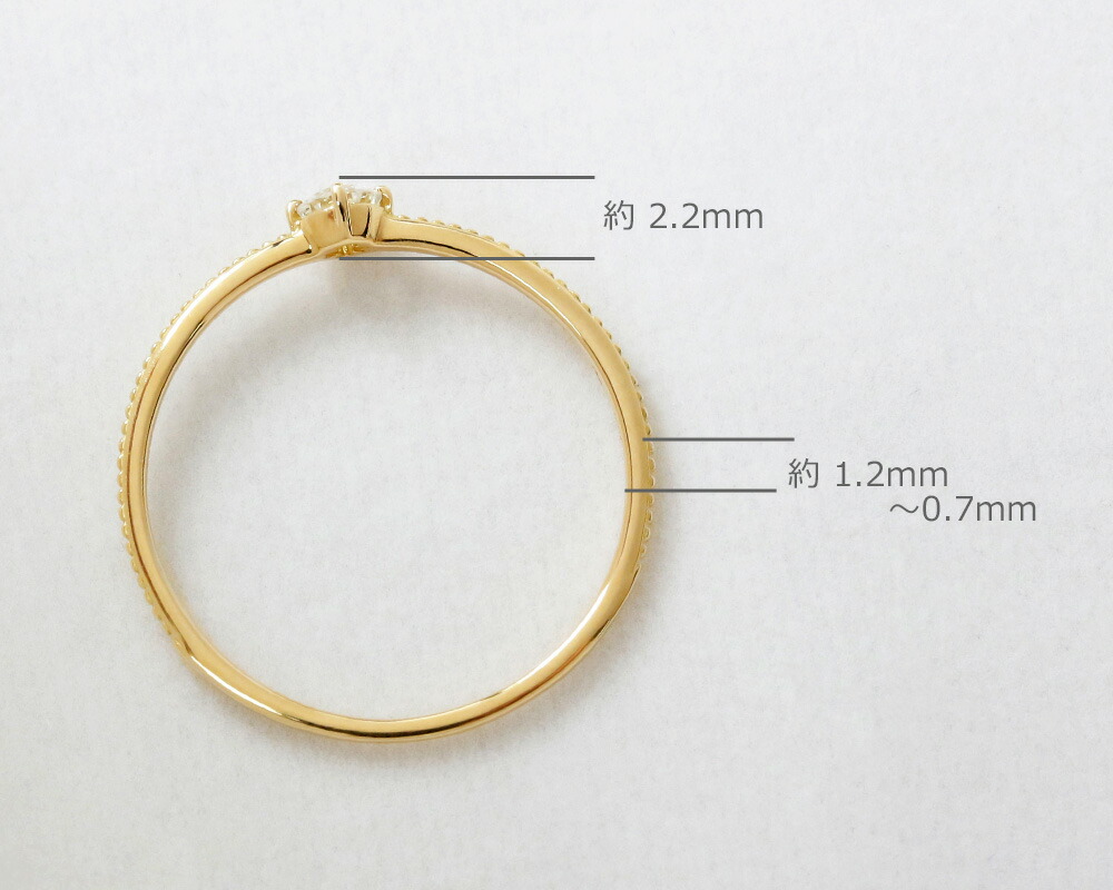 楽天市場】K18 K10 天然ダイヤモンド 0.1ct 四本爪 一粒 リング 1号