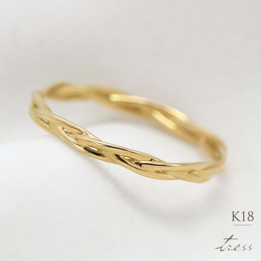 楽天市場】K18 K10 PT ツイスト フルデザイン 地金リング 3号-16号