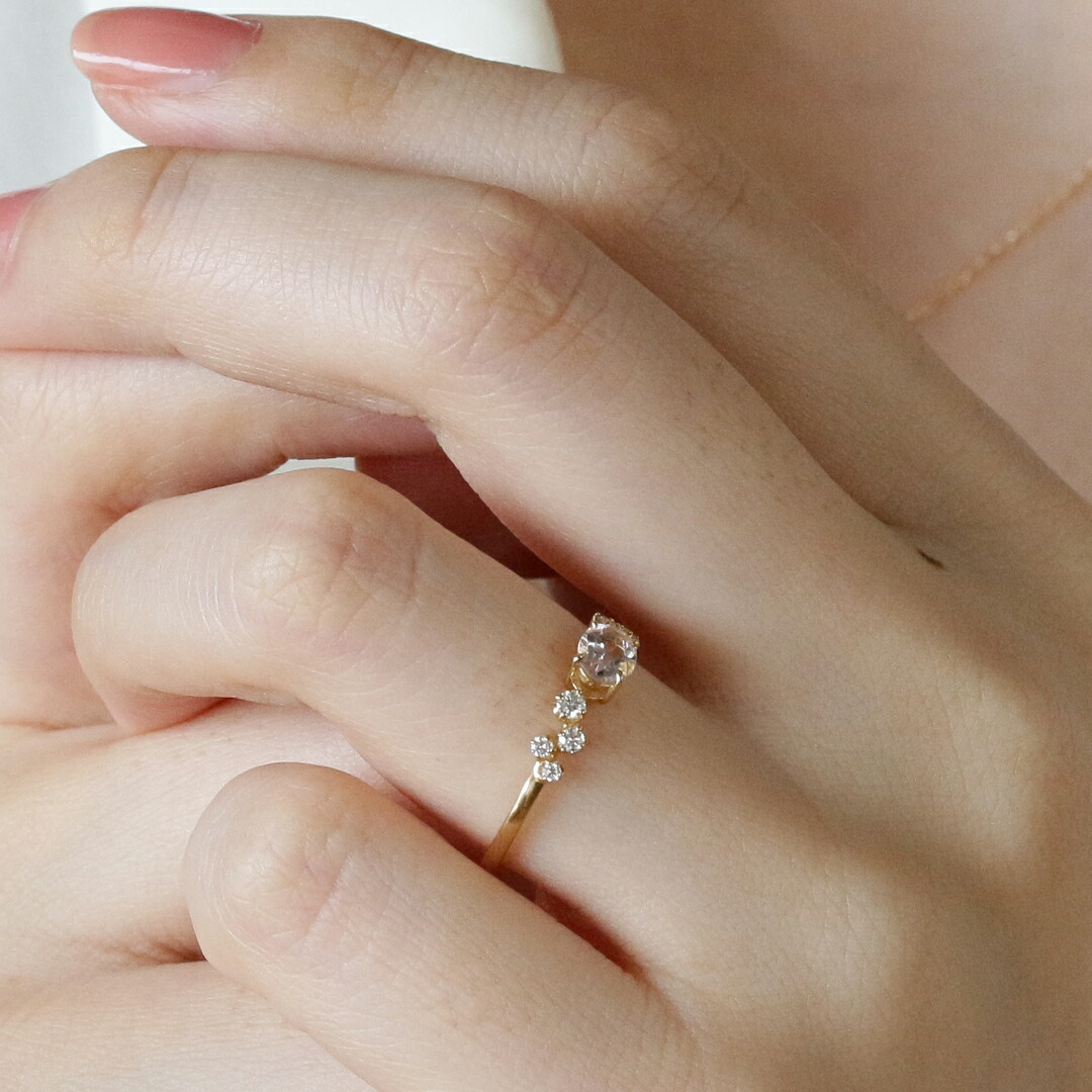 楽天市場】K18 K10 モルガナイト × 天然 ダイヤモンド 計0.12ct リング