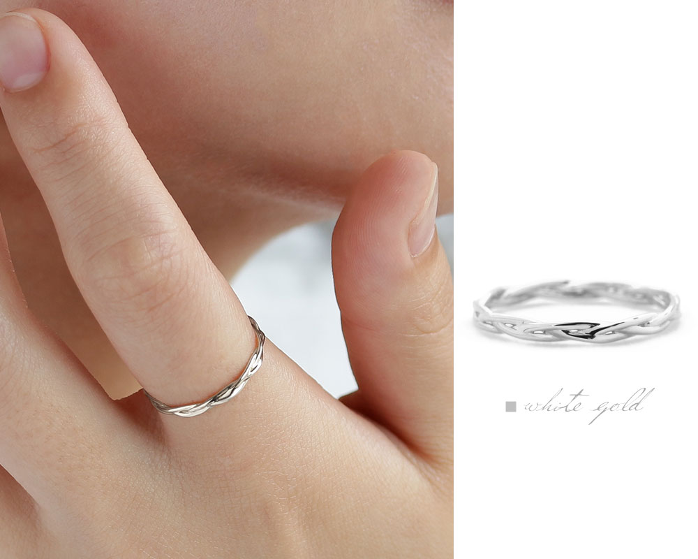 楽天市場】K18 K10 PT ツイスト フルデザイン 地金リング 3号-16号