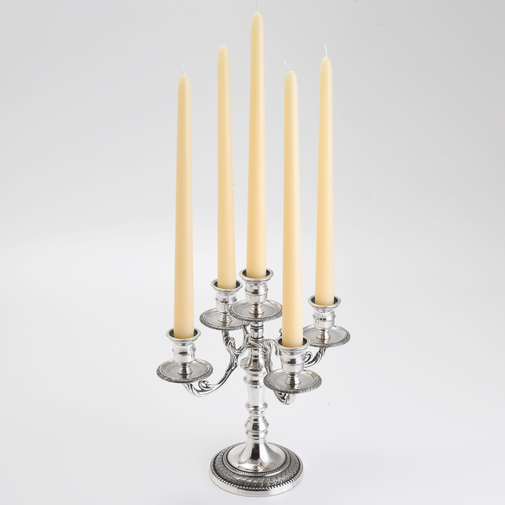 楽天市場】燭台 イタリア製 シルバー 銀メッキ 真鍮製品 ローソク立て