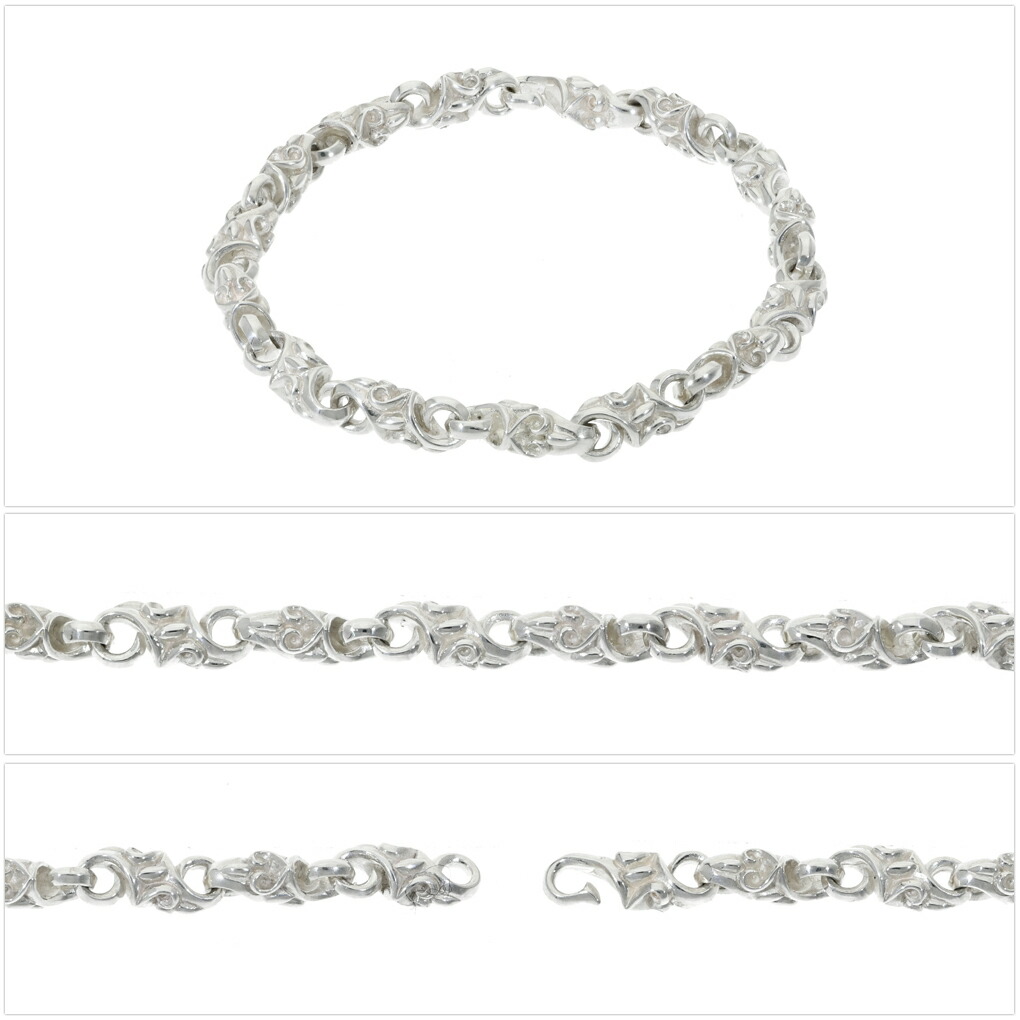 楽天市場】トライバル パーツ ブレスレット シルバー 925 白仕上げ