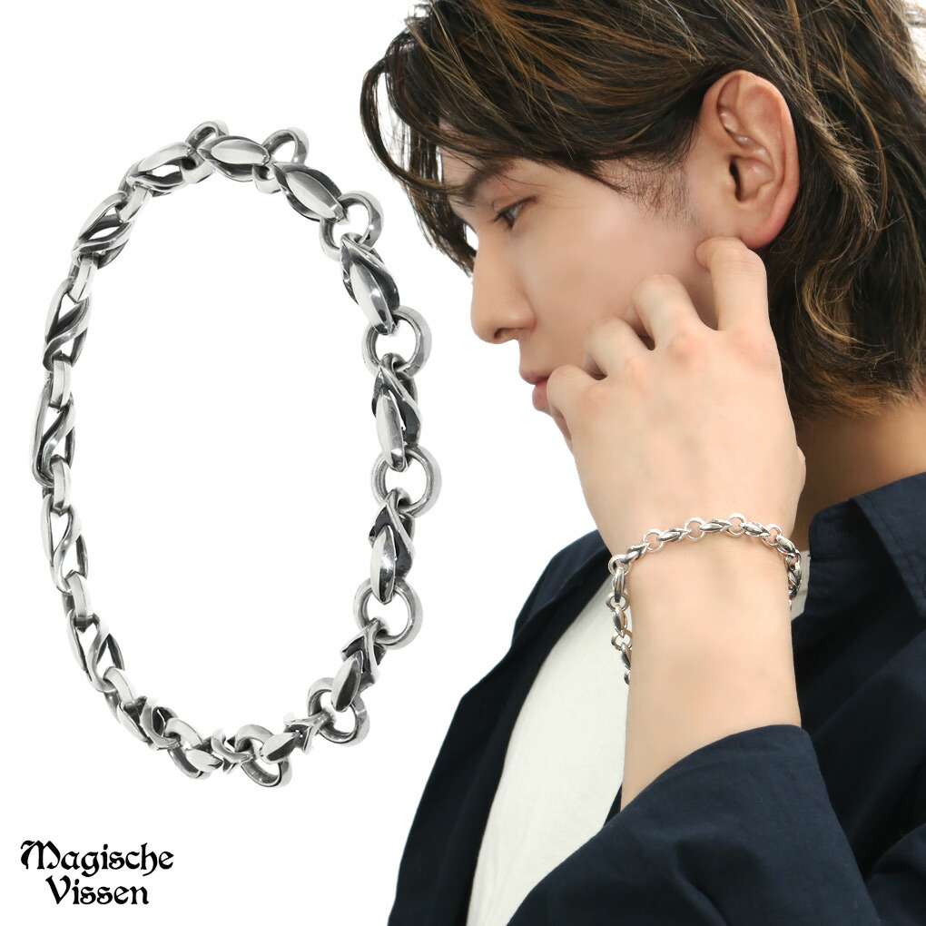 楽天市場】デザインチェーン ブレスレット シルバー925 大きめ さりげ