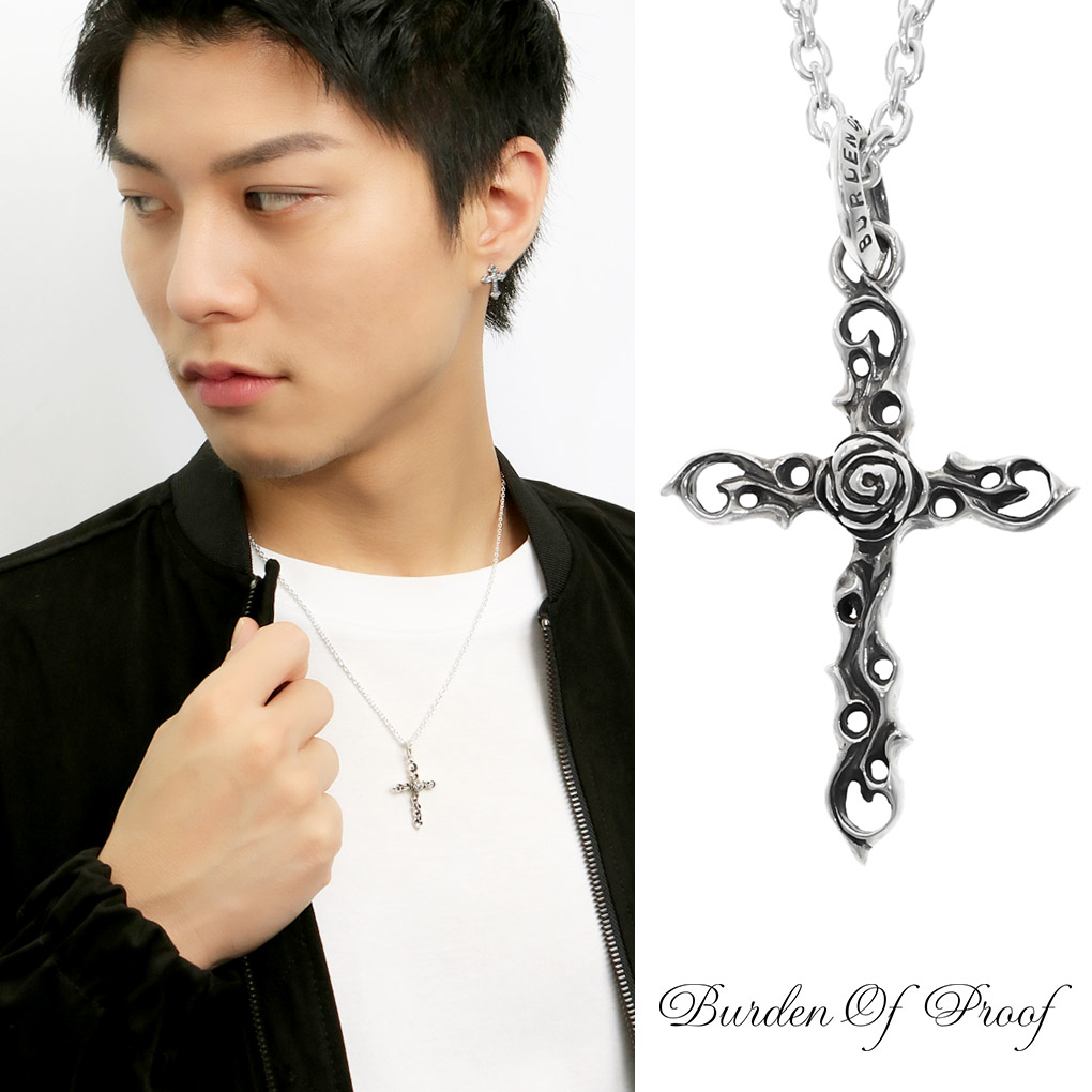 楽天市場】BURDEN OF PROOF ローズクロス シルバー ネックレス