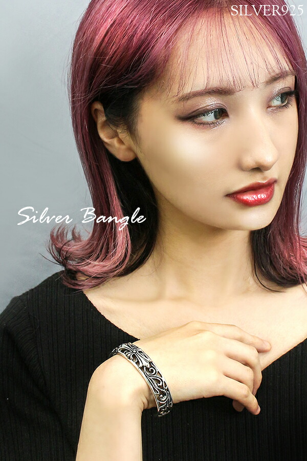 楽天市場】リリークロス アラベスク 透かし シルバーバングル シルバー