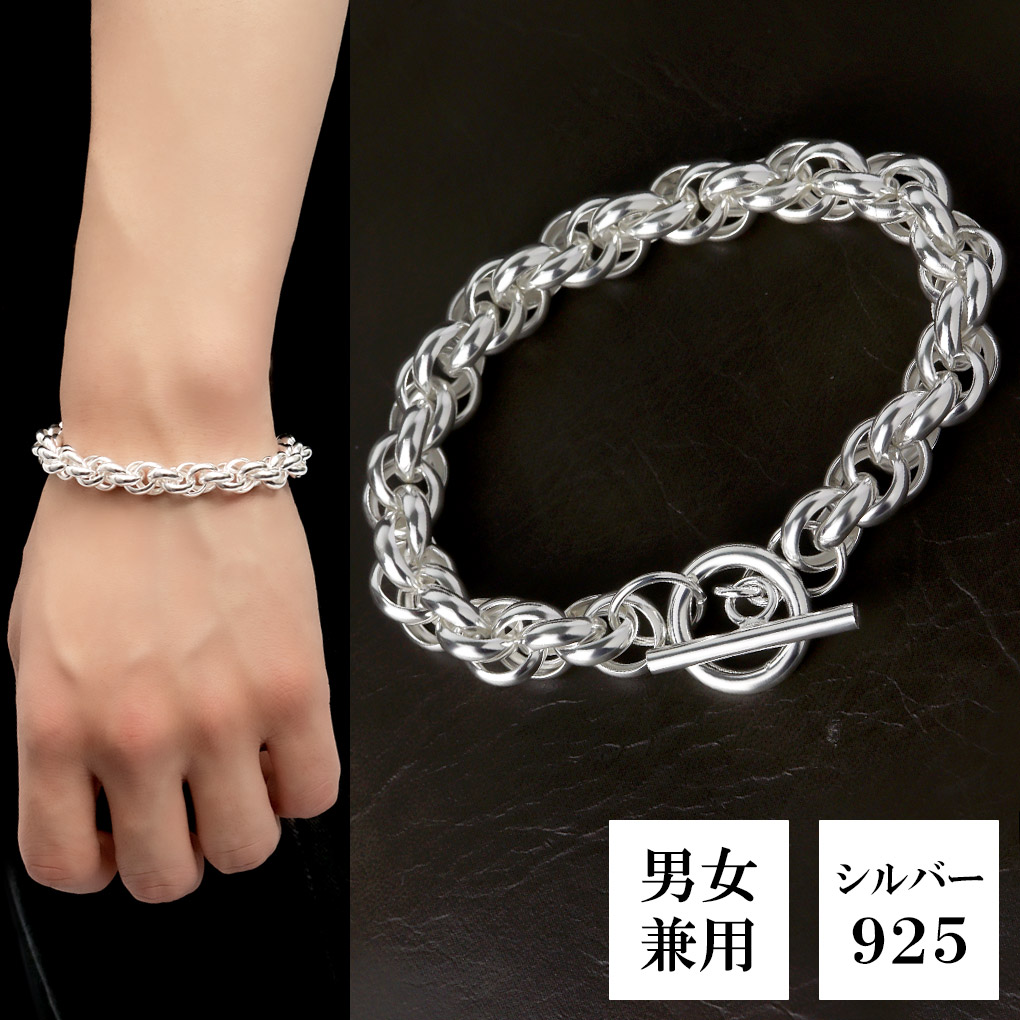 楽天市場】シルバー925 ダブルロールチェーン ブレスレット シルバー