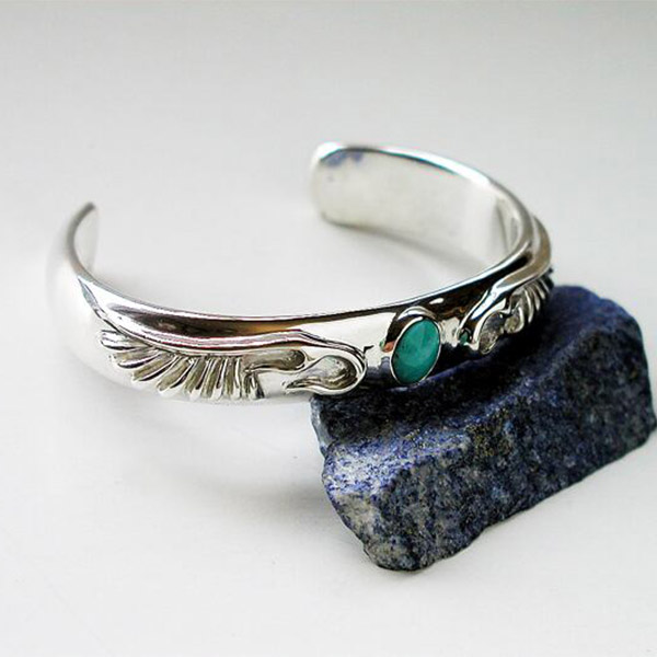 楽天市場】Give Me a Wing ストーン バングル 甲丸 シルバー メンズ