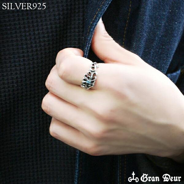 楽天市場】GRAN DEUR ブルートパーズフラワー シルバーリング 15〜21号