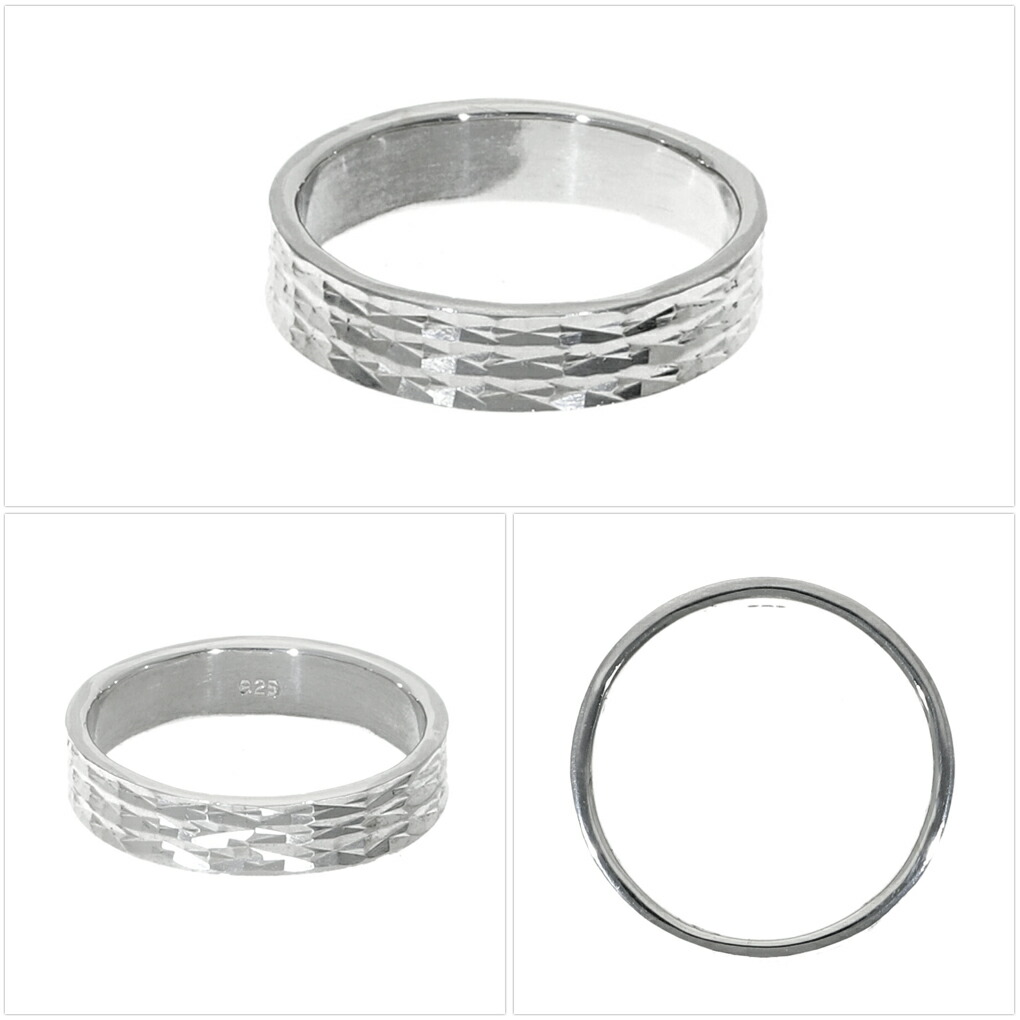 楽天市場】カッティング リング 指輪 8〜28号 シルバー 925 鏡面 白