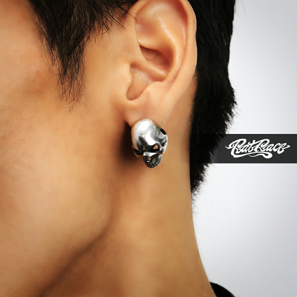 楽天市場】RAT RACE スカル ピアス L 1P 片耳用 シルバー メンズピアス