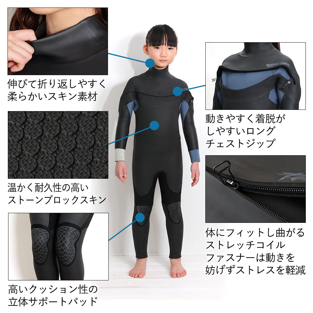 楽天市場】FELLOW セミドライ 5×3mm ウェットスーツ ロングチェスト