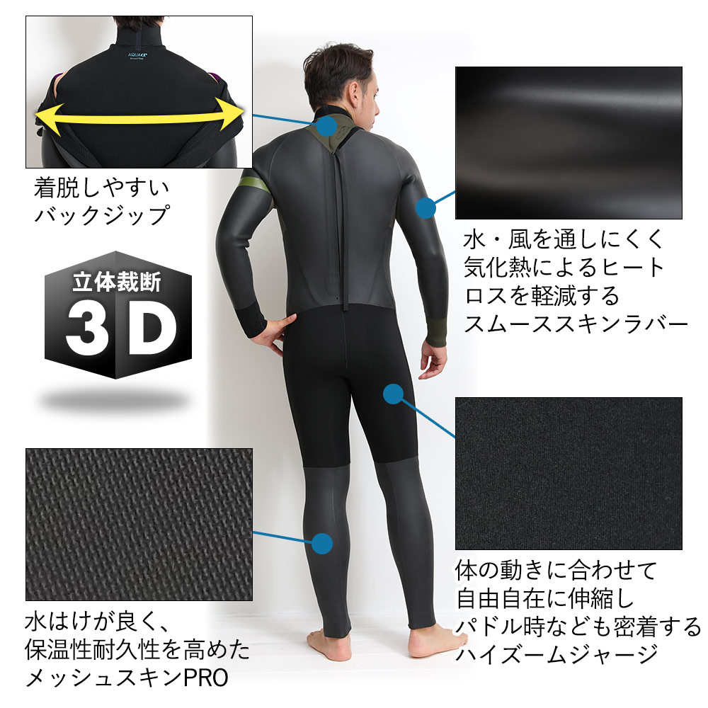 楽天市場】FELLOW セミドライ 5×3mm ウェットスーツ バックジップ