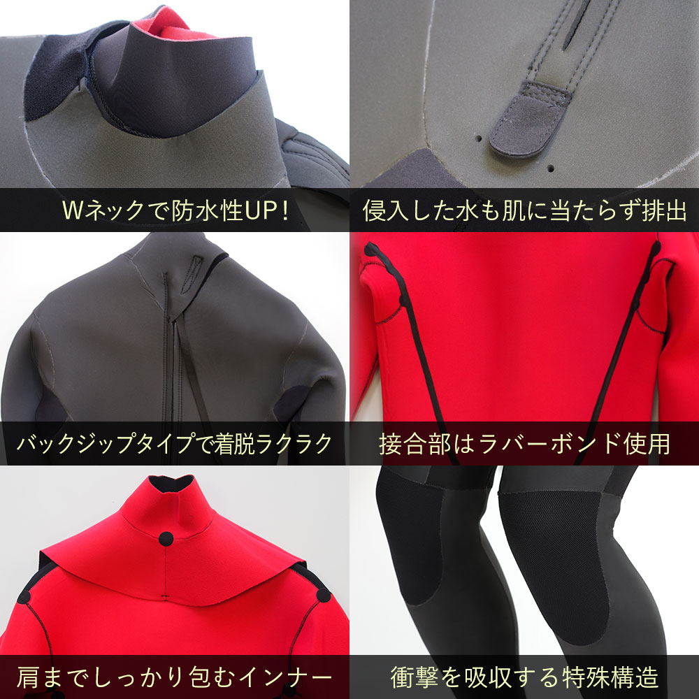 楽天市場】セミドライ 5×3mm RSS SURF ウェットスーツ メンズ Wネック