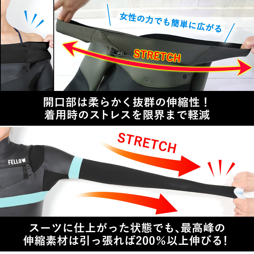 楽天市場】【特価】FELLOW ウェットスーツ シーガル 3mm レディース
