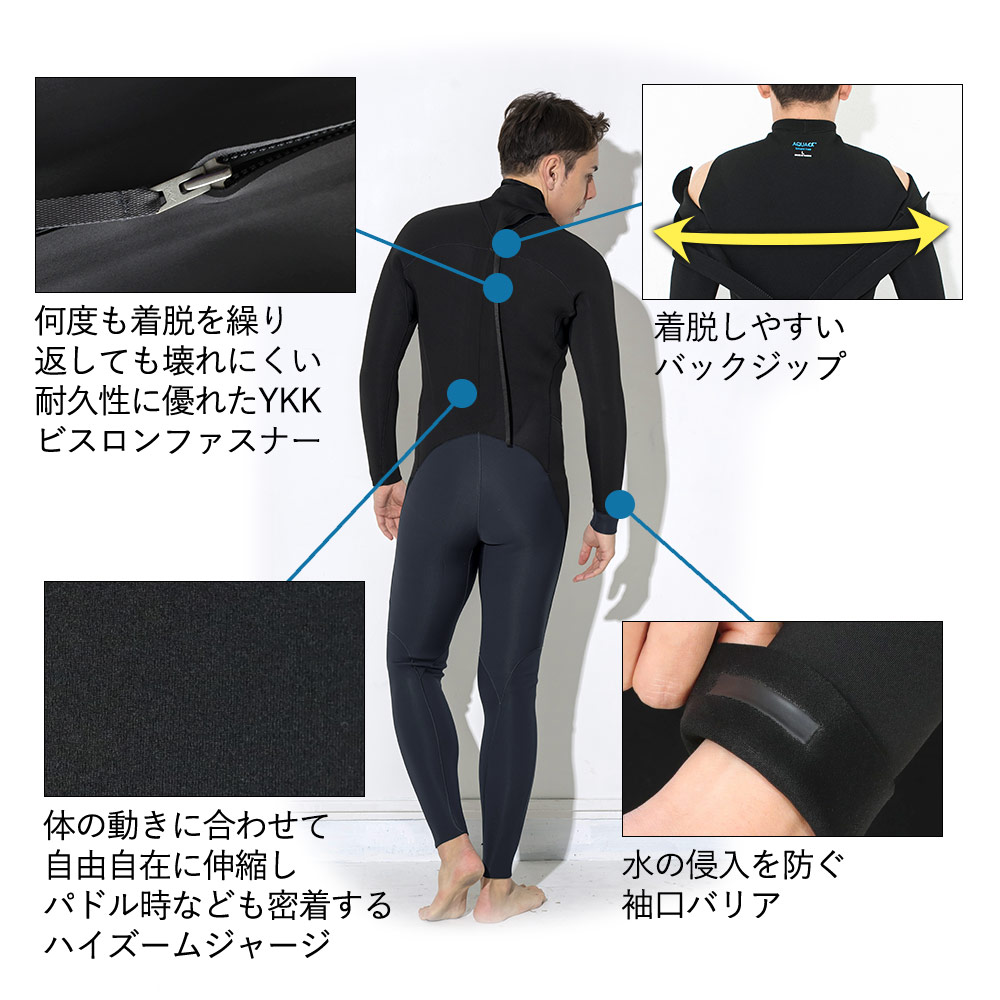 楽天市場】FELLOW ウェットスーツ フルスーツ 3mm メンズ バックジップ